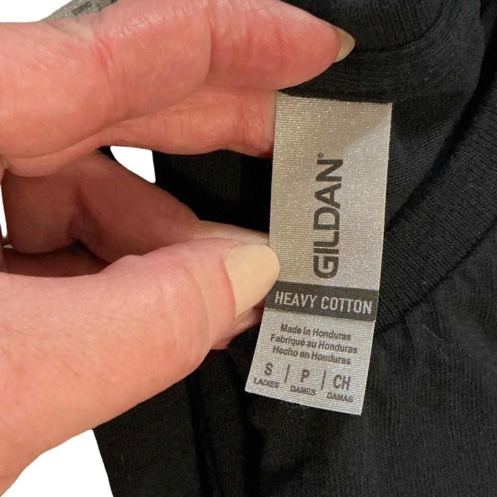 Set of 4 Gildan Heavy Cotton Black Short Sleeve Crew Neck T-Shirts Womens Small - Picture 5 of 5